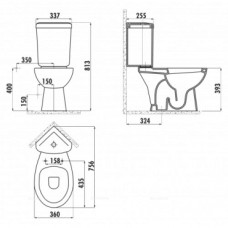 Бачок Creavit Corner SD440-00CB00E-0000 угловой