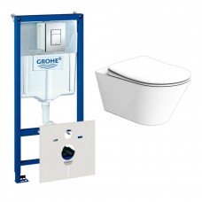 Комплект Creto Logan L3 1003-001-L3W подвесной унитаз + инсталляция Rapid SL 38772001