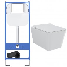 Комплект Creto Logan L2 1002-001-L2W подвесной унитаз + инсталляция Creto Standart 1.0