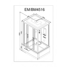 Душевая кабина Deto ЕМ 160х85 см EM4516GM профиль хром глянцевый, стекло с узором