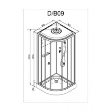 Душевая кабина Deto B 90х90 см B09SLEDBLACK профиль хром глянцевый, стекло тонированное