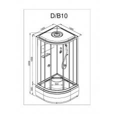 Душевая кабина Deto B 100х100 см B10SBLACK профиль хром глянцевый, стекло тонированное