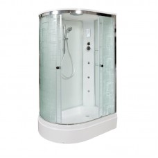 Душевая кабина Deto ЕМ 120х80 см EM2712RGM+EL профиль хром глянцевый, стекло с узором