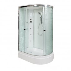 Душевая кабина Deto ЕМ 120х80 см EM2712LGM+EL профиль хром глянцевый, стекло с узором