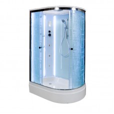 Душевая кабина Deto ЕМ 120х80 см EM2712LLED+GM профиль хром глянцевый, стекло с узором