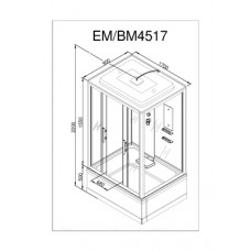 Душевая кабина Deto ЕМ 170х90 см EM4517LED профиль хром глянцевый, стекло с узором