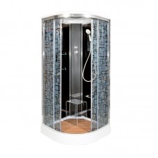 Душевая кабина Deto BМ 90х90 см BM1590BLACK профиль хром глянцевый, стекло тонированное