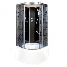 Душевая кабина Deto BМ 90х90 см BM4590BLACK профиль хром глянцевый, стекло тонированное