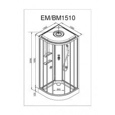Душевая кабина Deto BМ 100х100 см BM1510ELBLACK профиль хром глянцевый, стекло тонированное