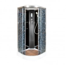 Душевая кабина Deto BМ 100х100 см BM1510ELBLACK профиль хром глянцевый, стекло тонированное
