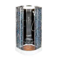 Душевая кабина Deto BМ 100х100 см BM1510NBLACK профиль хром глянцевый, стекло тонированное