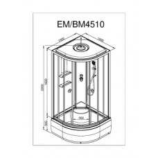 Душевая кабина Deto BМ 100х100 см BM4510GMBLACK профиль хром глянцевый, стекло тонированное