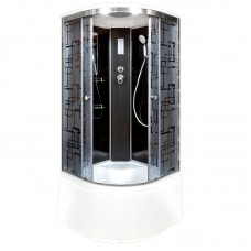 Душевая кабина Deto BМ 100х100 см BM4510ELBLACK профиль хром глянцевый, стекло тонированное