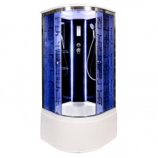 Душевая кабина Deto BМ 100х100 см BM4510LEDBLACK профиль хром глянцевый, стекло тонированное