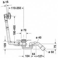 Слив-перелив для ванны Duravit 790225000001000
