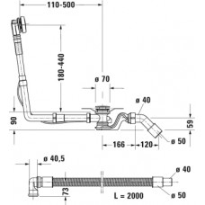 Слив-перелив для ванны Duravit Universal 792208000001000
