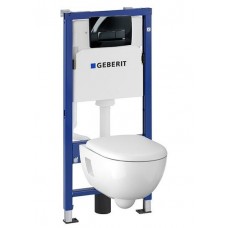 Комплект: инсталляция Geberit с подвесным унитазом и черной клавишей, 500.103.DW.R