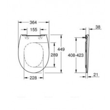 Сиденье Grohe Bau Ceramic для подвесного унитаза, 39898000