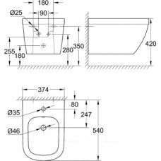 Биде подвесное Grohe Euro Ceramic 39208000