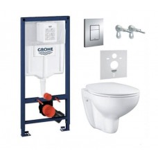 Комплект инсталляции с унитазом Grohe Bau Ceramic 39586000 5 в 1