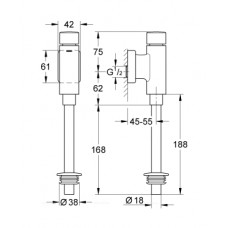 Смывное устройство для писсуара Grohe Rondo 37345000