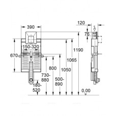 Инсталляция для писсуара Grohe Uniset 38785000