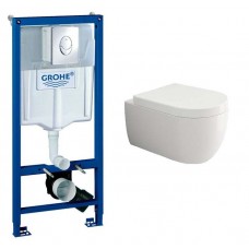 Комплект Bocchi V-Tondo 1416-001-0129 подвесной унитаз + Grohe Rapid SL 38721001 3 в 1 с кнопкой смыва