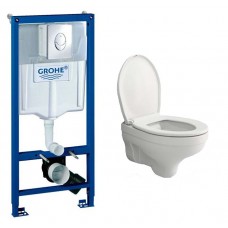 Комплект Bocchi Taormina Pro Rimless 1451-001-0129 подвесной унитаз + Grohe Rapid SL 38721001 3 в 1 с кнопкой смыва