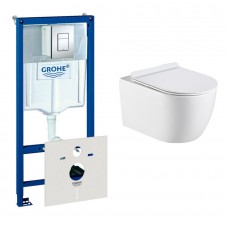 Комплект Creto Logan L1 1001-001-L1W подвесной унитаз + инсталляция Rapid SL 38772001