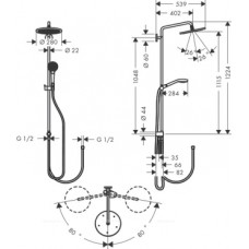 Душевая стойка Hansgrohe Croma Select S 26793000, хром