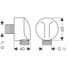 Шланговое подключение Hansgrohe Fixfit Е 27454990, полированное золото