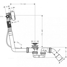 Слив-перелив Hansgrohe Exafill S 58113000 для стандартных ванн
