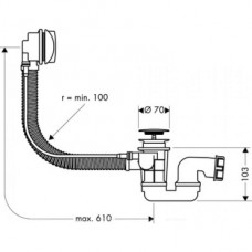 Слив-перелив Hansgrohe Flexaplus 58142000 для стандартных ванн