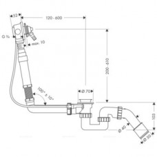 Слив-перелив Hansgrohe Exafill 58126180 для нестандартных ванн