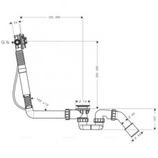 Слив-перелив Hansgrohe Exafill S 58116180 для нестандартных ванн