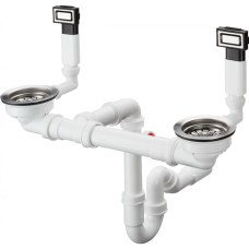 Слив-перелив для кухонной мойки Hansgrohe D15-10 43922800 с ручным управлением, нержавеющая сталь