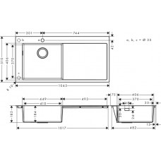 Кухонная мойка Hansgrohe S715-F450 43331800, под сталь