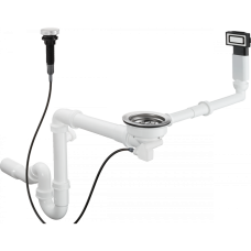 Слив-перелив для кухонной мойки Hansgrohe D14-11 43931800 с автоматическим управлением, нержавеющая сталь