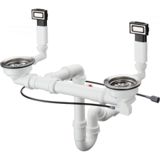 Слив-перелив для кухонной мойки Hansgrohe D15-12 43942800 с автоматическим управлением, нержавеющая сталь