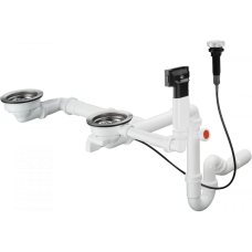 Слив-перелив для кухонной мойки Hansgrohe D17-11 43938000 с автоматическим управлением, хром