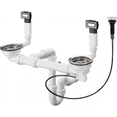 Слив-перелив для кухонной мойки Hansgrohe D15-11 43932800 с автоматическим управлением, нержавеющая сталь