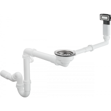 Слив-перелив для кухонной мойки Hansgrohe D14-10 43921800 с ручным управлением, нержавеющая сталь