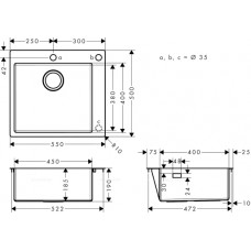 Кухонная мойка Hansgrohe S712-F450 43305800, под сталь