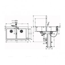 Кухонная мойка с встроенным смесителем Hansgrohe C71-F765-05 43211800, под сталь