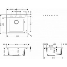 Кухонная мойка Hansgrohe S510-F450 43312380, cерый бетон