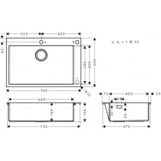 Кухонная мойка Hansgrohe S712-F660 43308800, под сталь