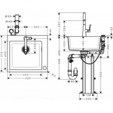 Кухонная мойка с встроенным смесителем Hansgrohe C51-F450-01 43212000, черный
