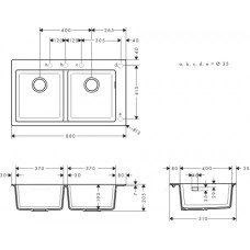 Кухонная мойка Hansgrohe S510-F770 43316290, серый камень