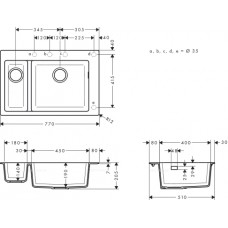 Кухонная мойка Hansgrohe S510-F635 43315290, серый камень