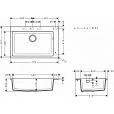 Кухонная мойка Hansgrohe S510-F660 43313290, серый камень